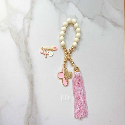 Pink Mini Pin and Rosary Set