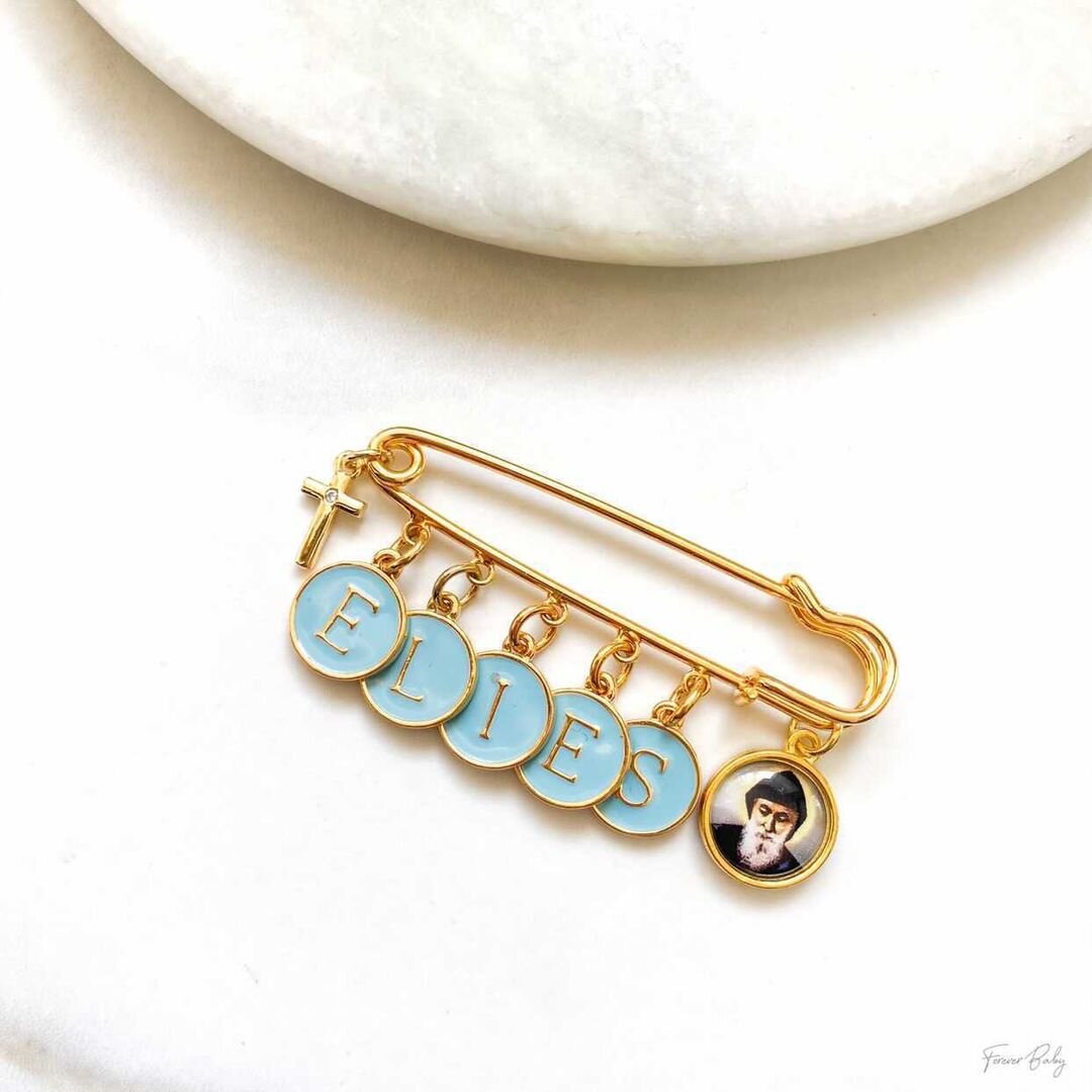 St Charbel Personalised Name Pin – ForeverBabyCo