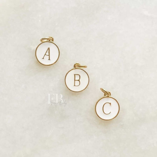 Enamel White / Gold Letter