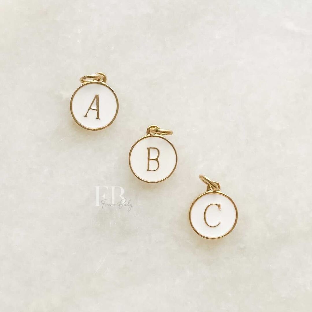 Enamel White / Gold Letter