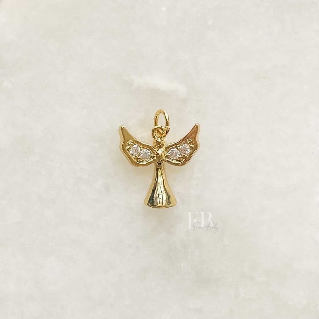 Gold Guardian Angel Charm 