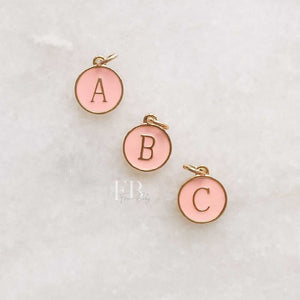 Enamel Pink / Gold Letter