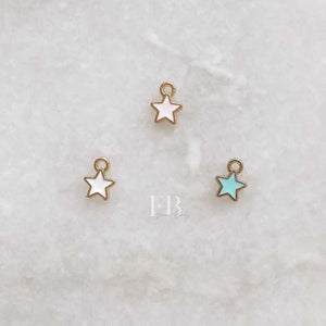Gold Enamel Star Charm