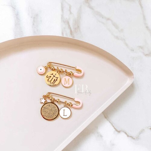 Pink Islamic Pin - 3 Charm