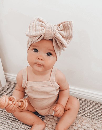 Beige Oversized Top Knot