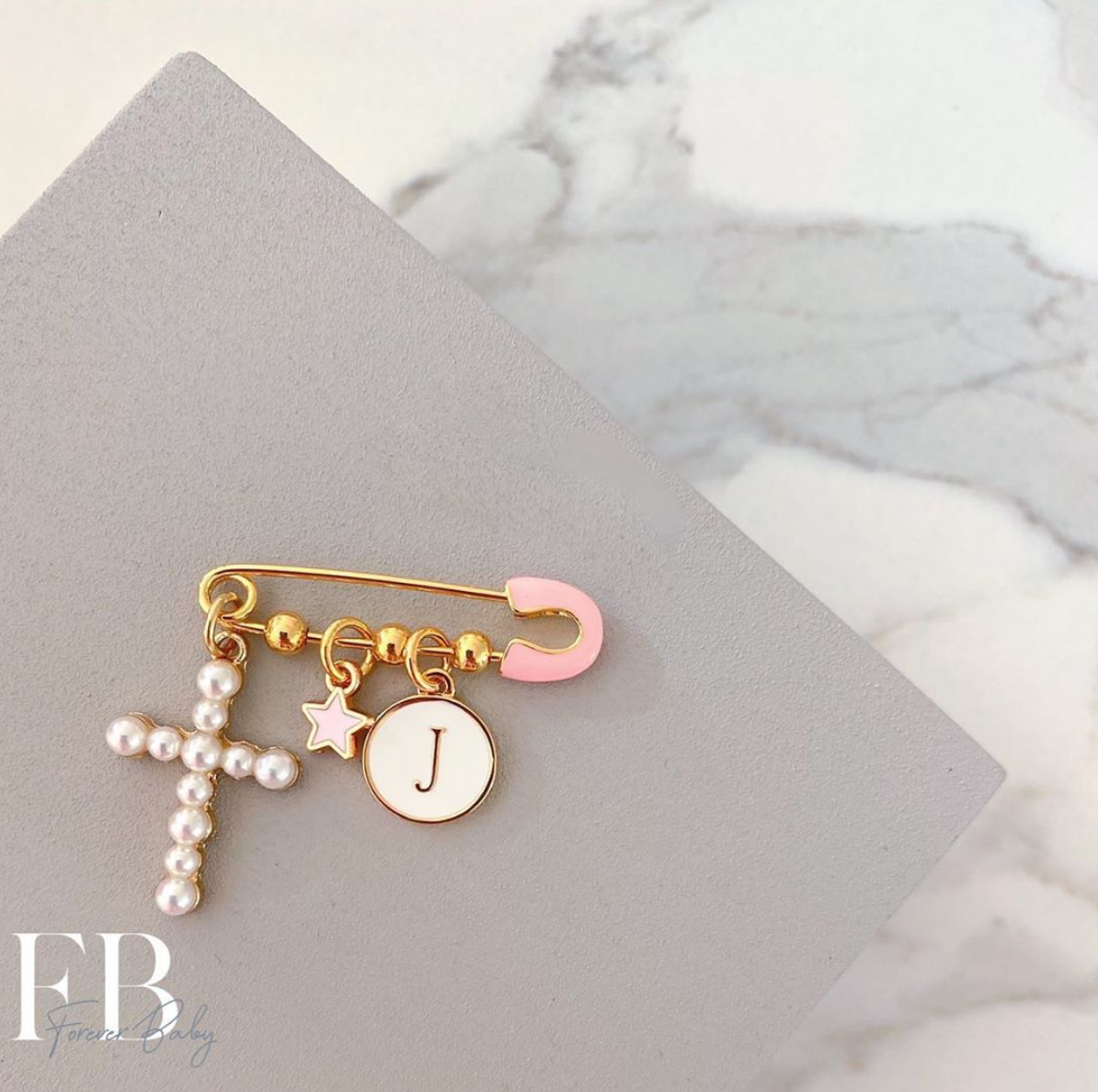 Pearl Cross Star Pin - 3 Charm
