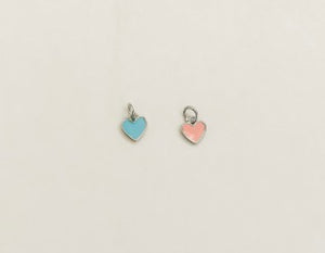 Silver Enamel Love Hearts